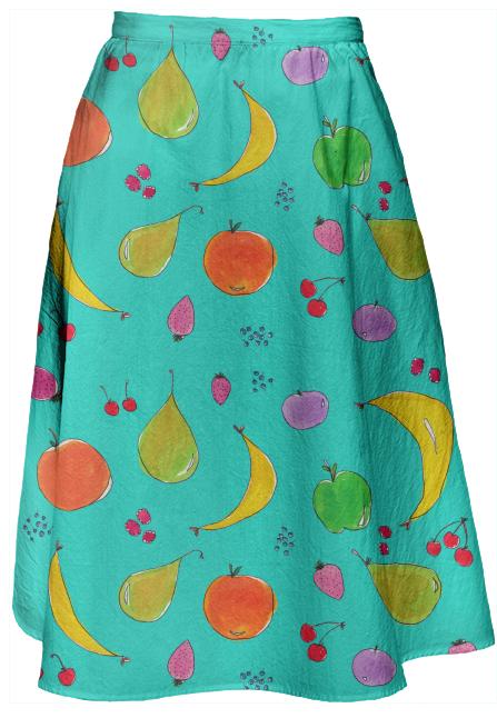 Blue Fruits Skirt