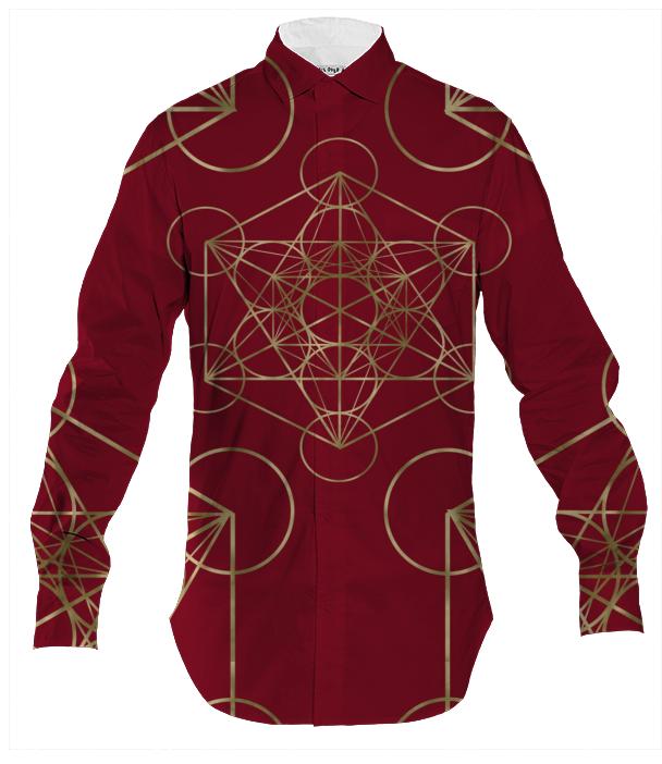Metatron s Cube Men s Shirt Red