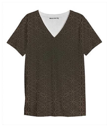Flower of Life Pattern Brown T