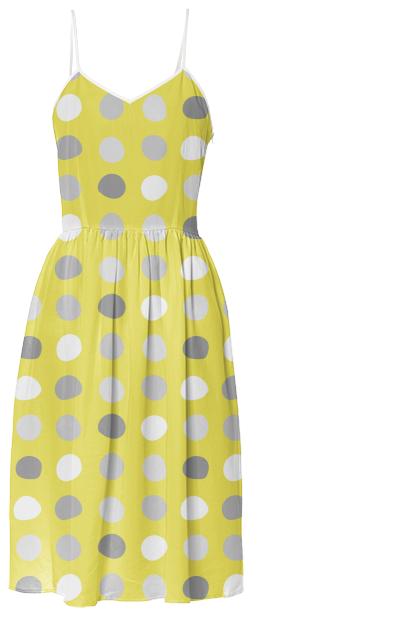 Yellow Dotted Summer Dress