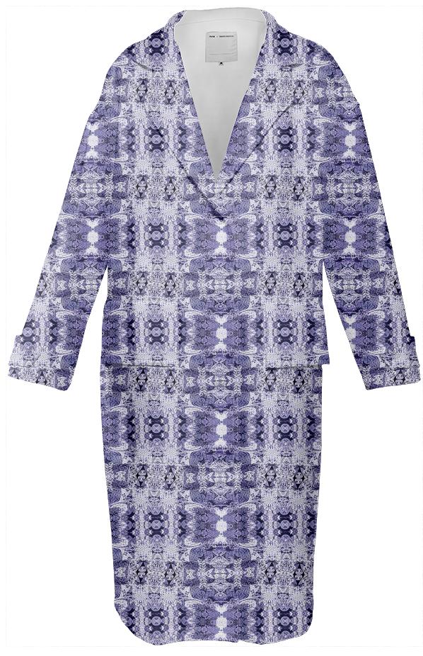 Blue white neoprene trench