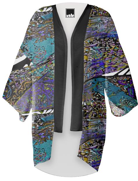 Conglomerate blue kimono