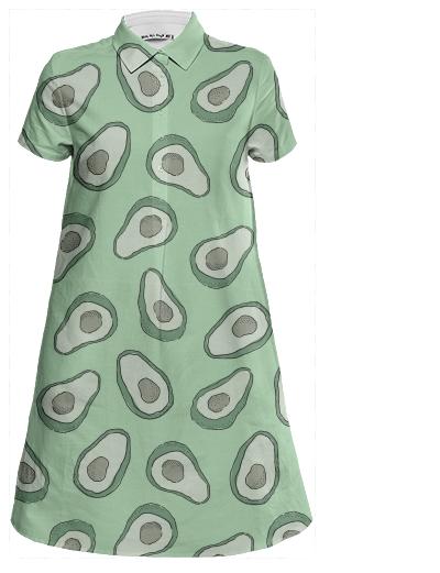 Green Avocado Mini Shirt Dress