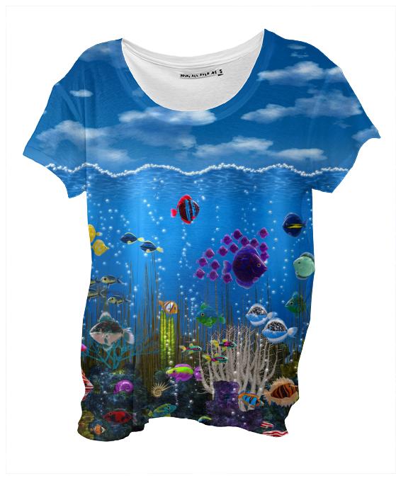 Underwater Love Drape Shirt