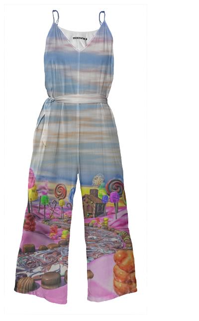 Pink Candyland Tie Waist Jumpsuit