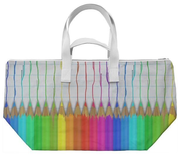 Melting Rainbow Pencils Weekend Bag
