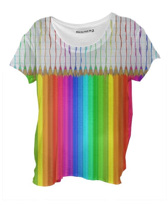 Melting Rainbow Pencils Drape Shirt