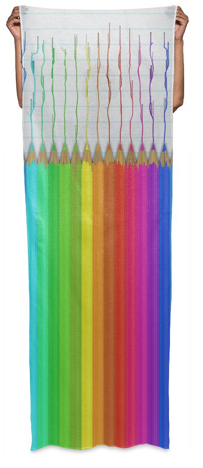 Melting Rainbow Pencils Wrap Scarf