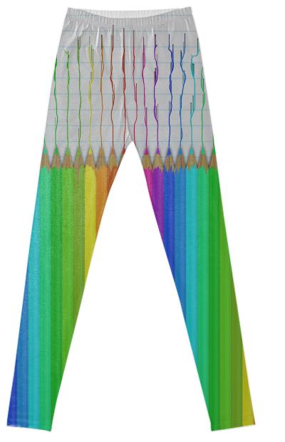 Melting Rainbow Pencils Fancy Leggings