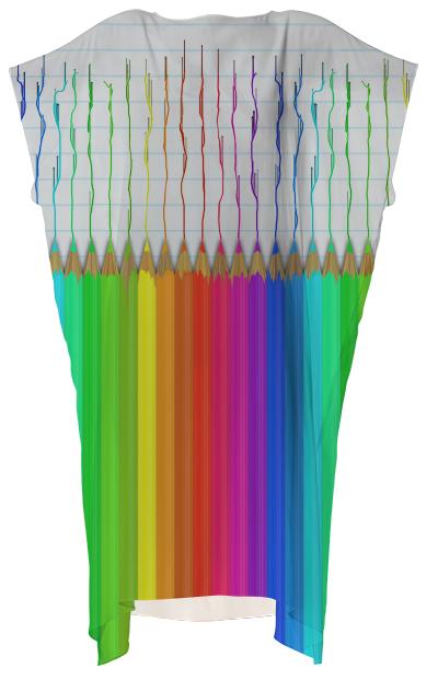 Melting Rainbow Pencils Square Dress