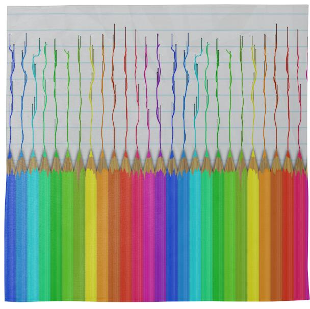 Melting Rainbow Pencils Bandana