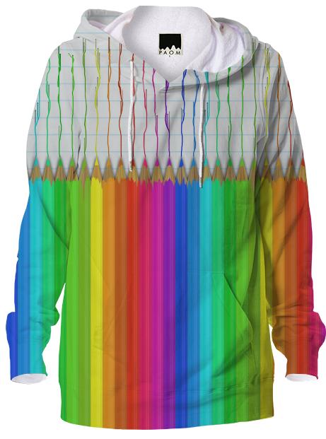 Melting Rainbow Pencils Hooded Shirt