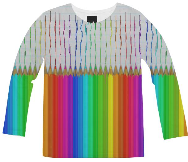 Melting Rainbow Pencils Long Sleeve Shirt