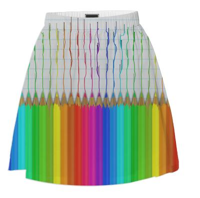 Melting Rainbow Pencils Summer Skirt