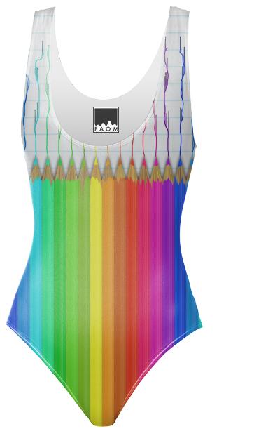 Melting Rainbow Pencils Swimsuit