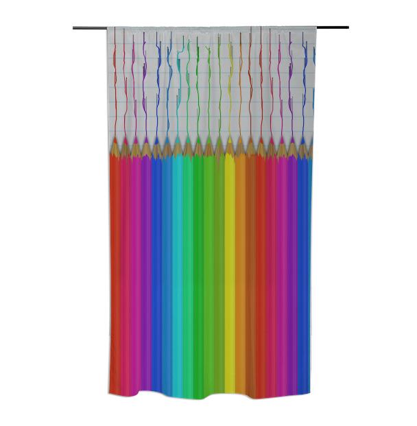 Melting Rainbow Pencils Curtain
