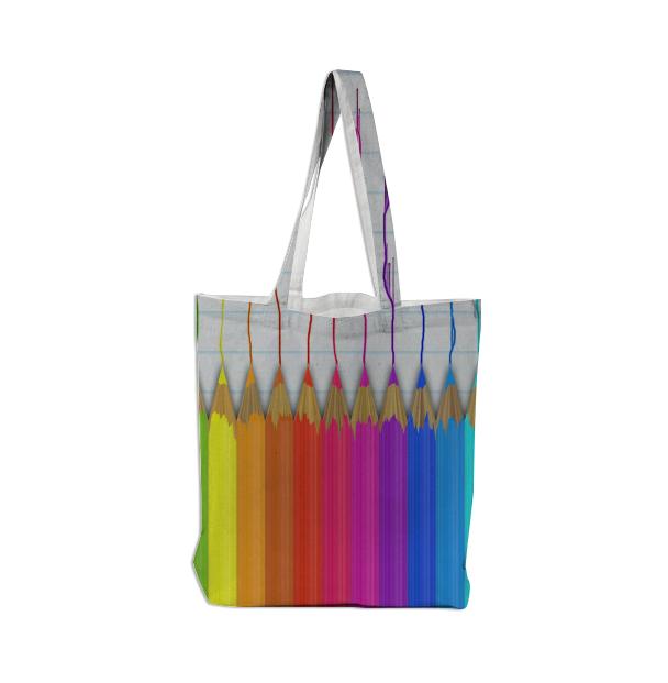 Melting Rainbow Pencils Tote Bag