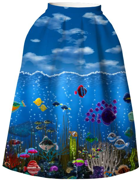 Underwater Love Neoprene Full Skirt
