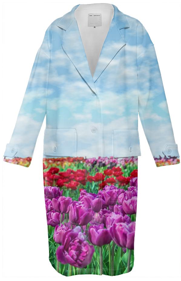 Tulip Field Neoprene Trench