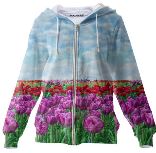 Tulip Field Zip Up Hoodie