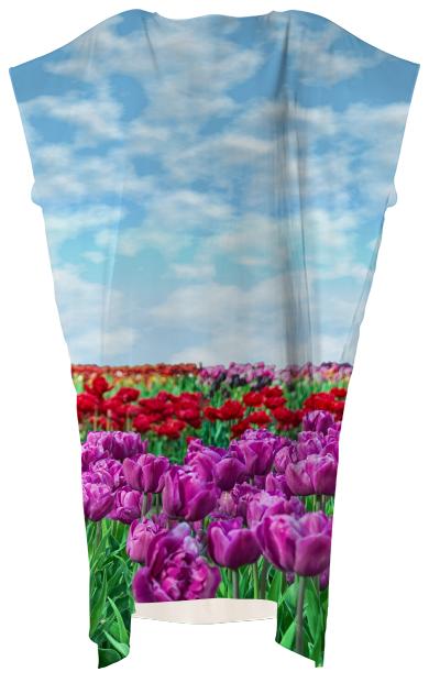 Tulip Field Square Silk Dress