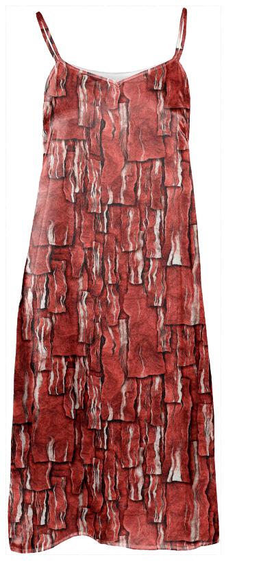 Got Meat Overlapping bacon pieces Slip Dress