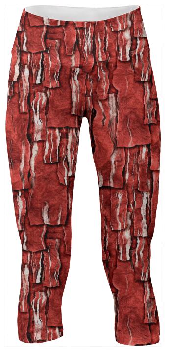 Got Meat Overlapping bacon pieces Yoga Pants