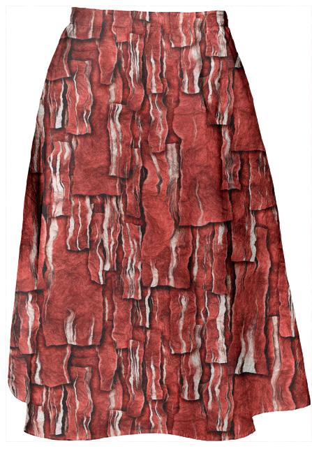 Got Meat Overlapping bacon pieces Midi Skirt