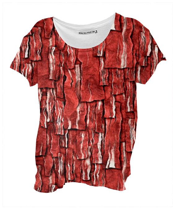 Got Meat Overlapping bacon pieces Drape Shirt