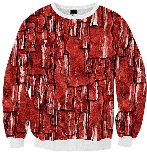 Got Meat Overlapping bacon pieces Ribbed Sweatshirt