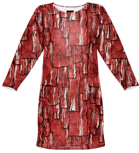 Got Meat Overlapping bacon pieces Sweatshirt Dress