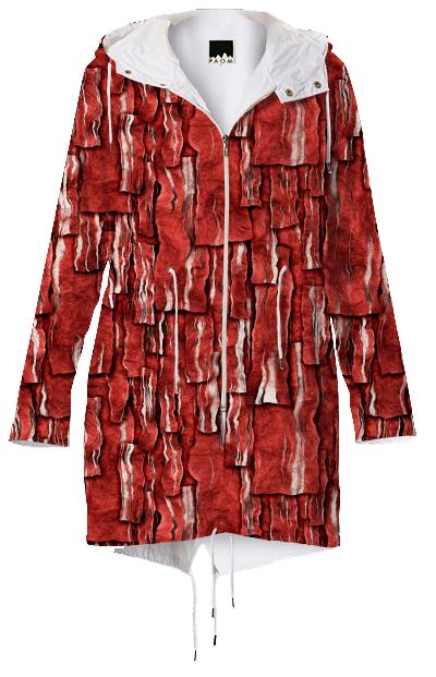 Got Meat Overlapping bacon pieces Raincoat