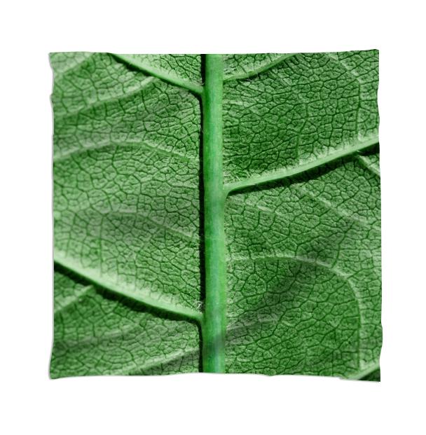 Veined Green Leaf Square Scarf