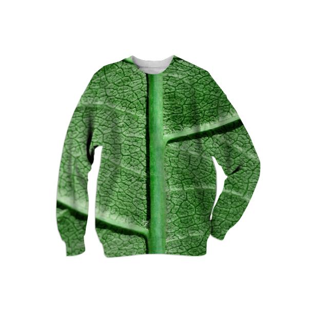 Veined Green Leaf Sweatshirt
