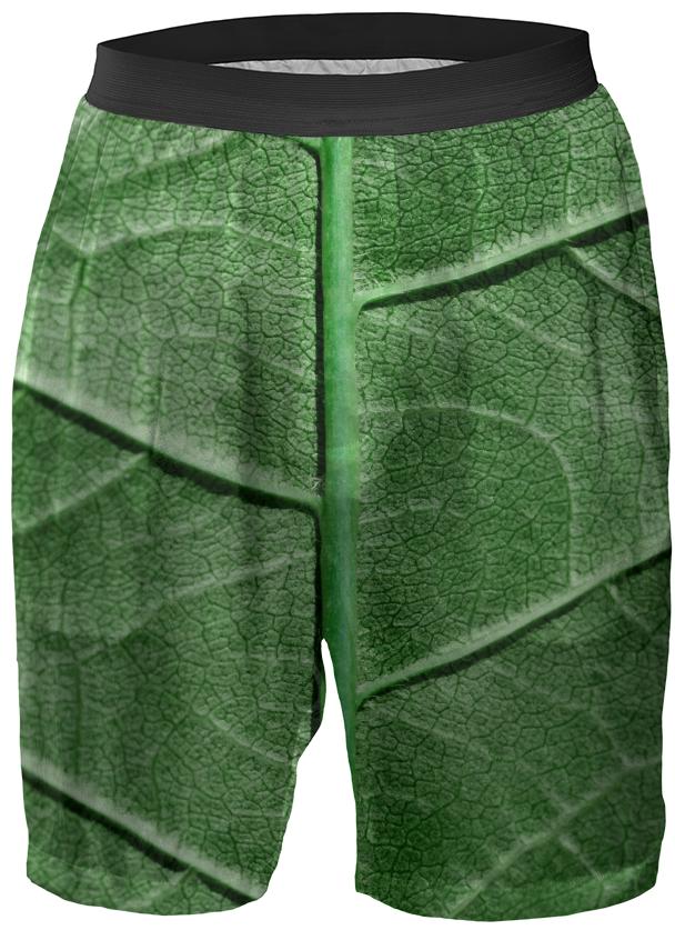 Veined Green Leaf Boxer Shorts