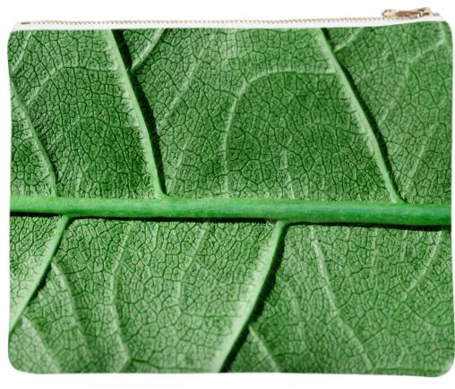 Veined Green Leaf Neoprene Clutch