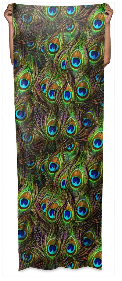 Peacock Feathers Invasion Wrap Scarf
