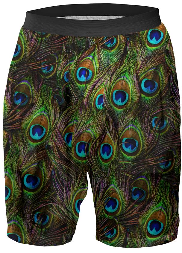 Peacock Feathers Invasion Boxer Shorts