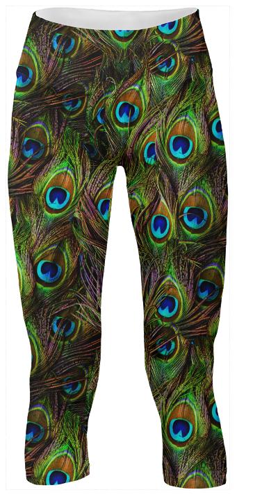 Peacock Feathers Invasion Yoga Pants