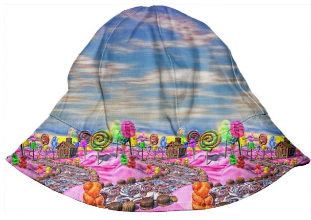 Pink Candyland Landscape Kid s Bucket Hat Passcode WROPCPG9BW
