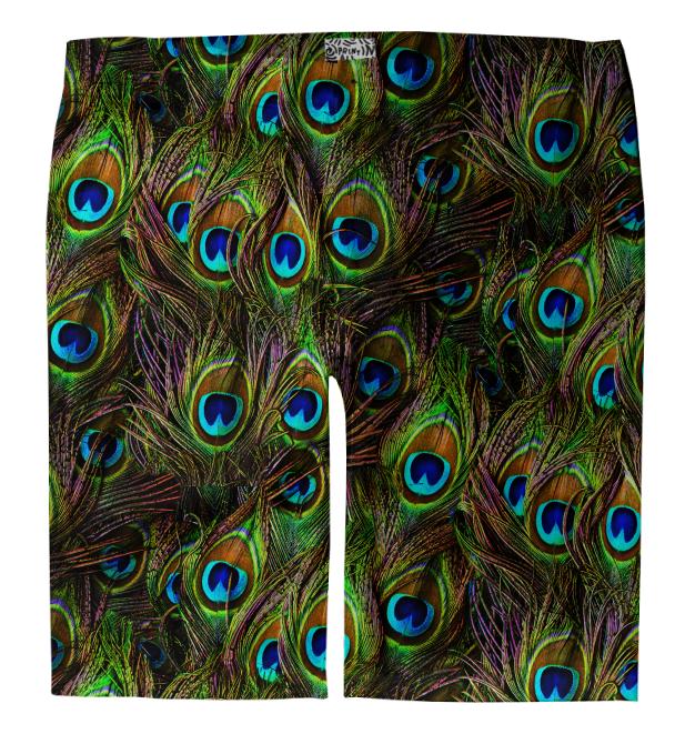 Peacock Feathers Invasion Trouser Shorts