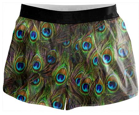 Peacock Feathers Invasion Running Shorts