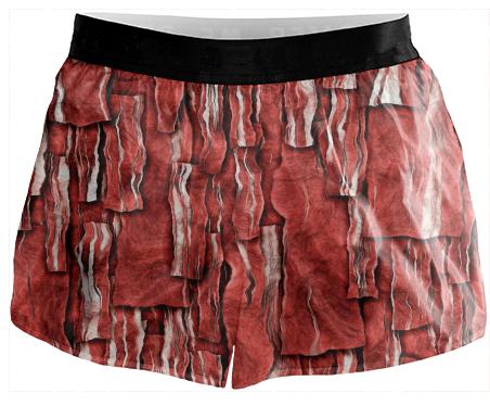 Got Meat Overlapping bacon pieces Running Shorts