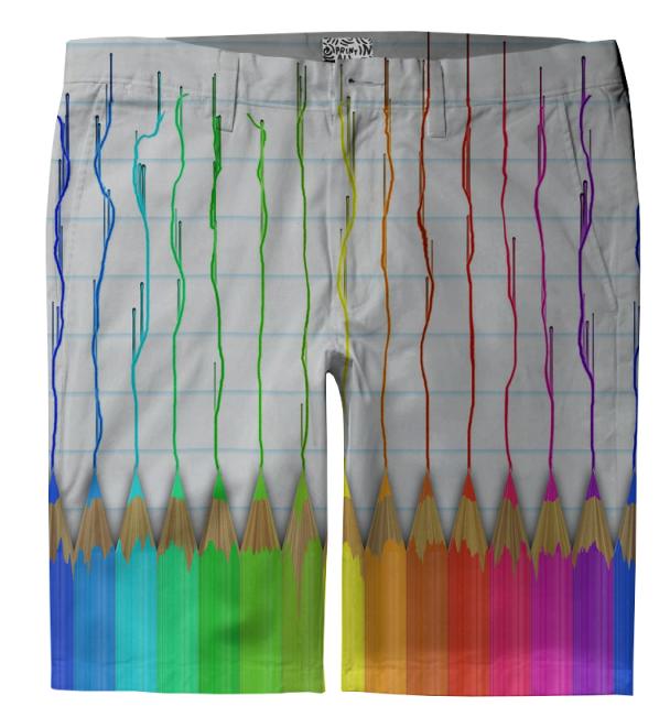 Melting Rainbow Pencils Trouser Shorts