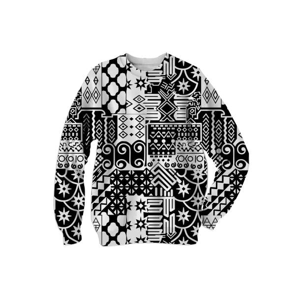 Black and white Geometric African Tribal Pattern Sweatshirt