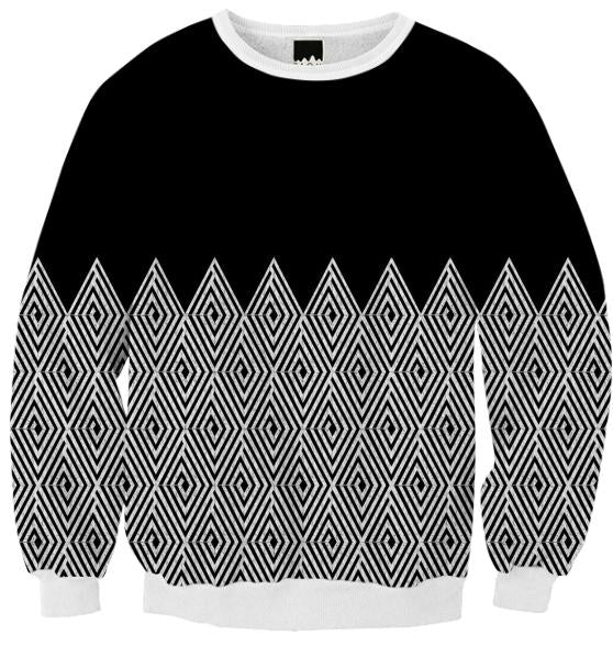 Zigzag Tribal pattern Ribbed Sweatshirt