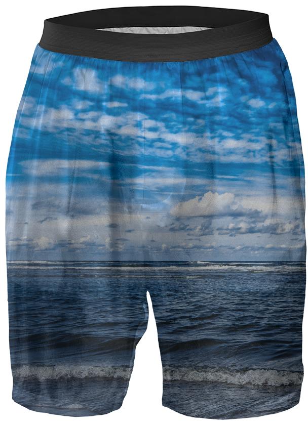 Cloudy day on the beach Boxer Shorts