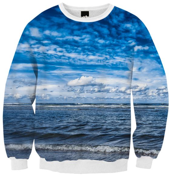 Cloudy day on the beach Ribbed Sweatshirt