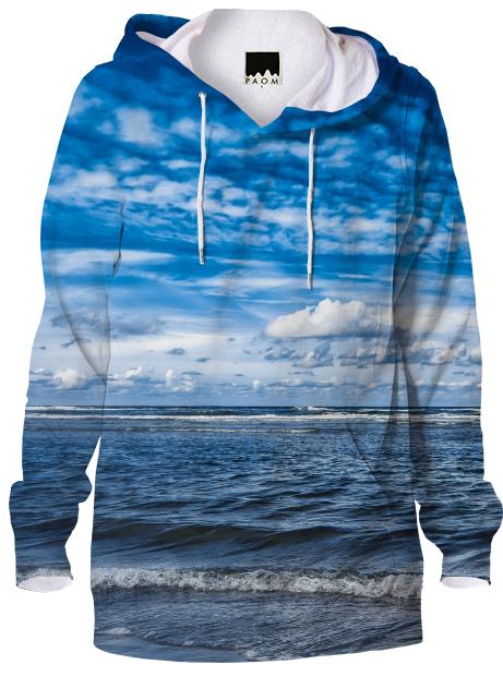 Cloudy day on the beach Hoodie