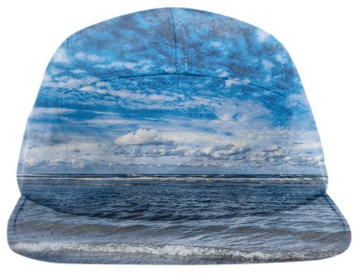 Cloudy day on the beach Baseball Hat